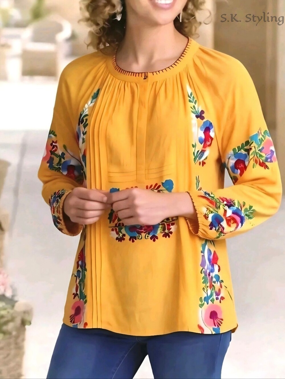 Sundance Fabled Flower Vibrant Bohemian Embroidered Peasant Top Festival size M - Picture 5 of 12